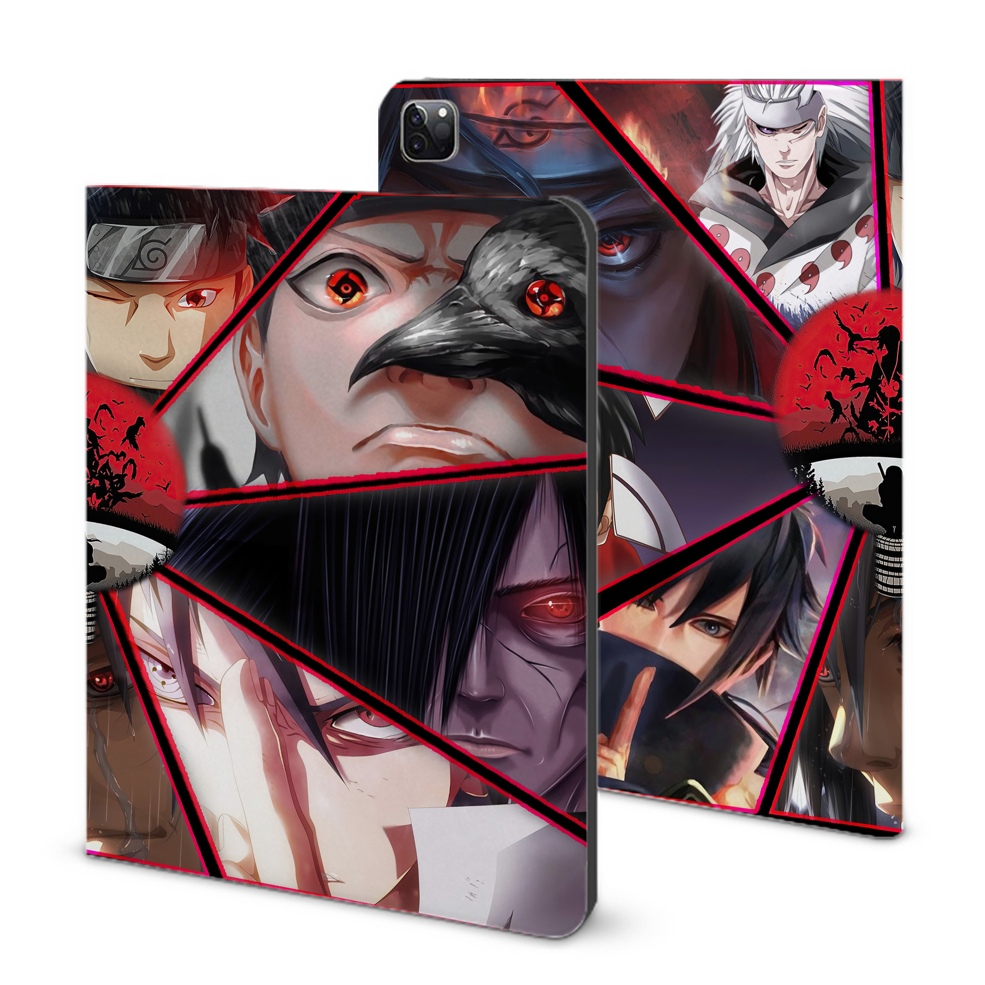 （画像用） NARUTO -ナルト- NARUTO -ナルト- 疾風伝 IPad ケース ブック型 PUレザー TPU 耐衝撃 軽量 薄型 ペン収納なし 全面保護 IPad 各モデル対応